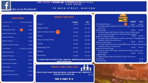 fonzos menu with prices.